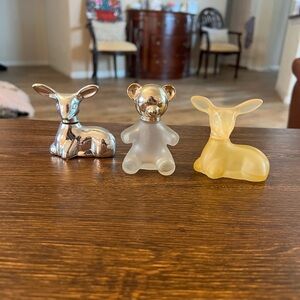 Vintage Avon Silver and Gold Animal Perfume Bottles